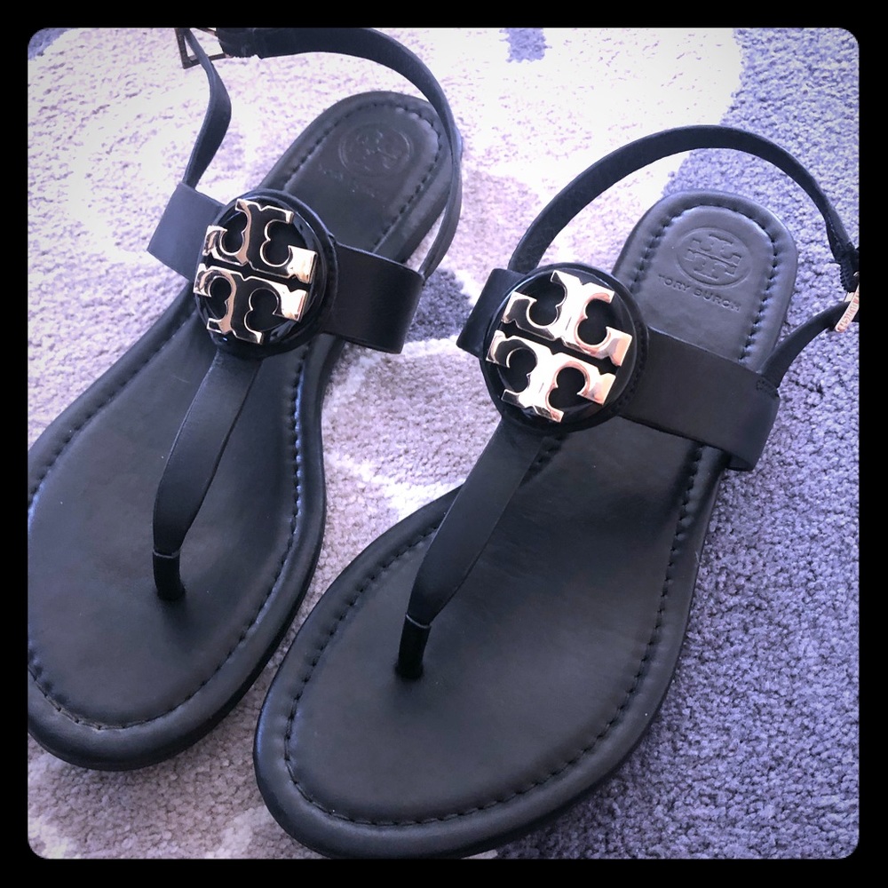 Black Tory Burch Sandals - like new sz 8.5
